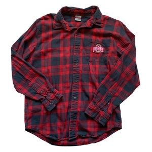 OHIO STATE Red Plaid Flannel Shirt